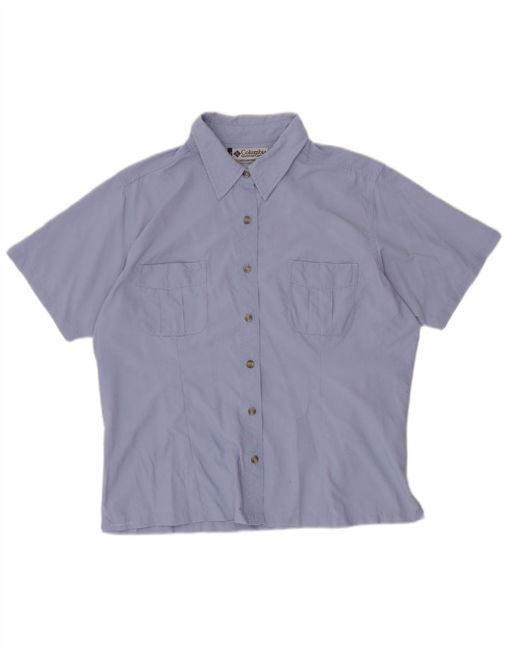 COLUMBIA Womens Short Sleeve Shirt UK 18 XL Purple Nylon