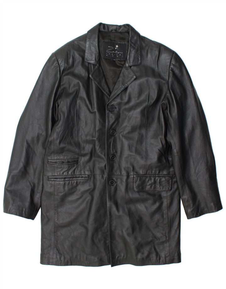 VINTAGE Mens Leather Jacket UK 44 2XL Black Leather Vintage Vintage and Second-Hand Vintage from Messina Hembry 