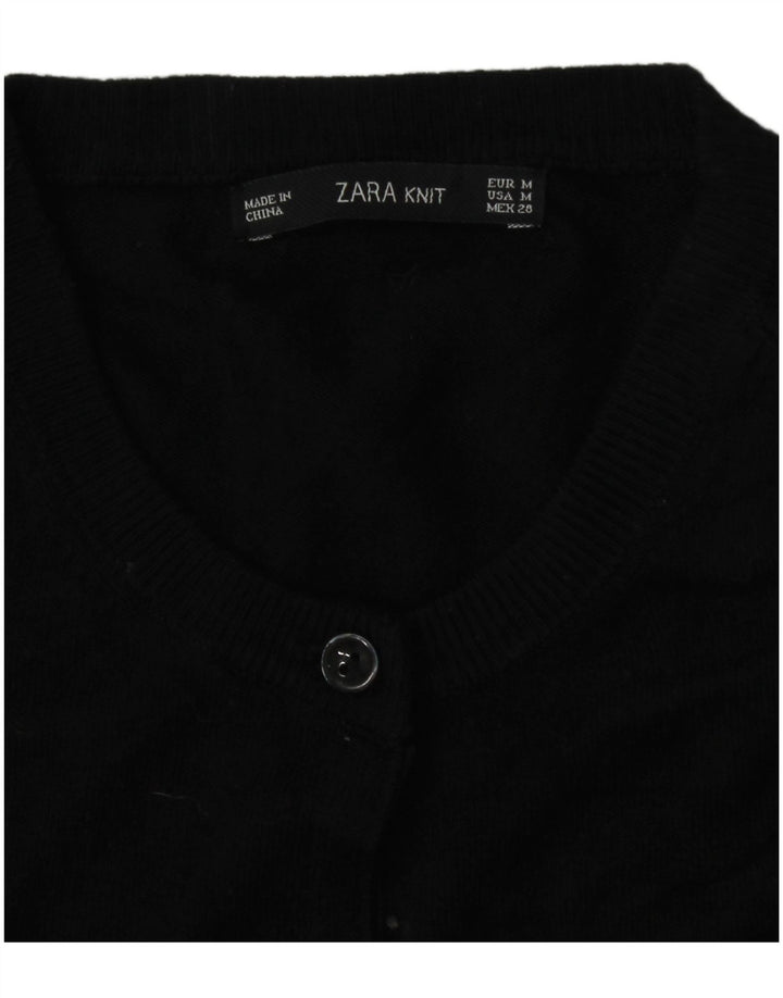 Zara Womens Cardigan Sweater UK 14 Medium Black