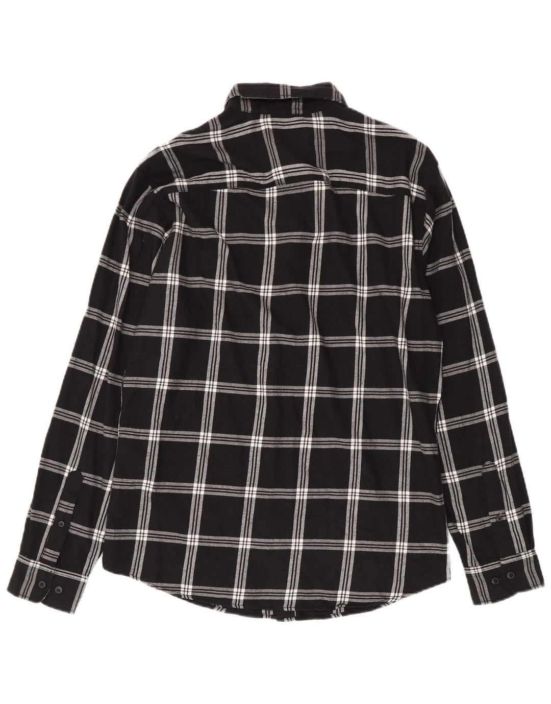 Jack & Jones Mens Flannel Shirt Large Black Check Cotton