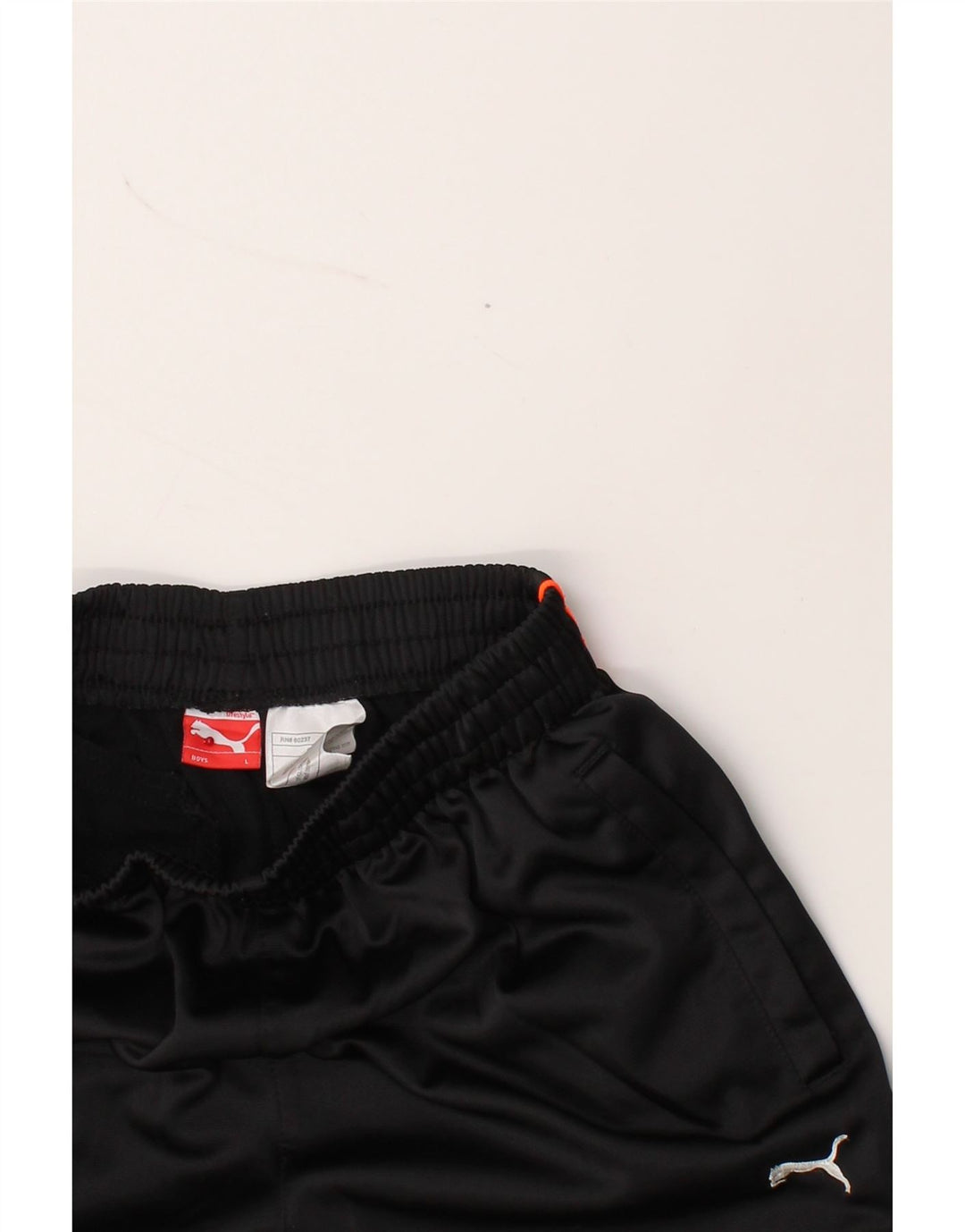 PUMA Boys Graphic Tracksuit Trousers 11-12 Years Large Black Polyester Vintage Puma and Second-Hand Puma from Messina Hembry 
