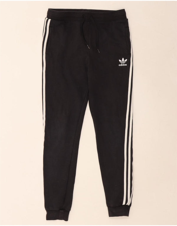 ADIDAS Boys Tracksuit Trousers Joggers 14-15 Years  Black Cotton