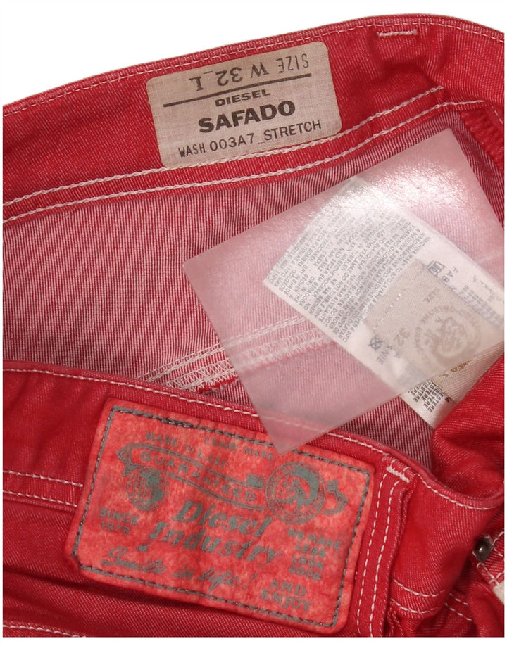 Diesel Mens Safado Straight Jeans W32 L29 Red Cotton