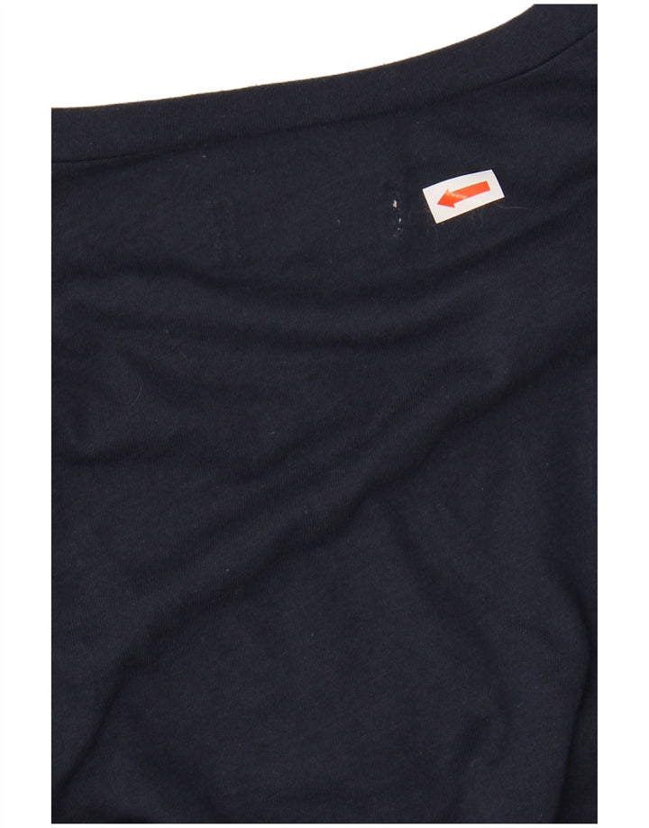 HOLLISTER Womens Graphic T-Shirt Top UK 6 XS Navy Blue Cotton