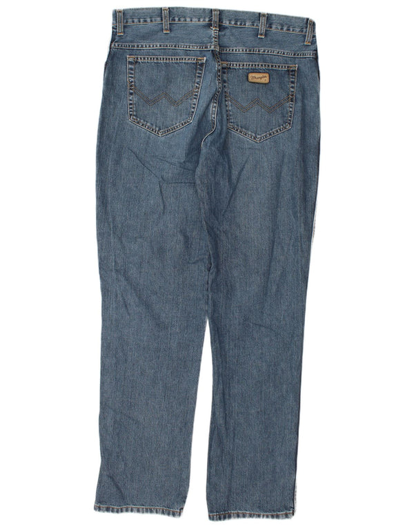 Wrangler Mens Texas Straight Jeans W38 L36 Blue Cotton