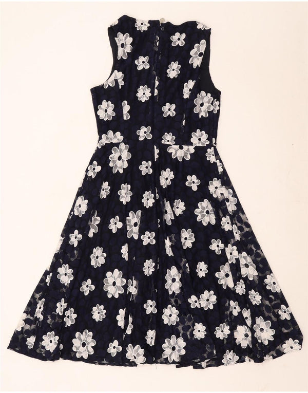 Tommy Hilfiger Womens Sleeveless A-Line Dress US 10 Large Navy Blue Floral
