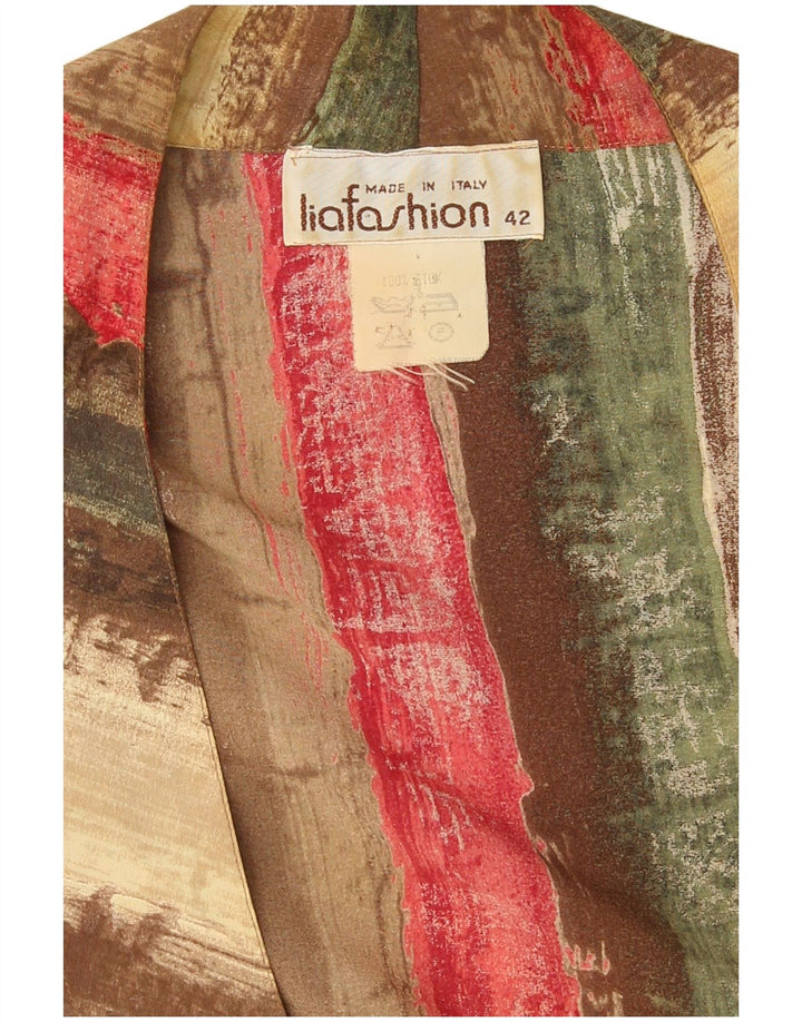 Vintage Womens Wrap Blouse Top IT 42 Medium Multicoloured Striped Silk