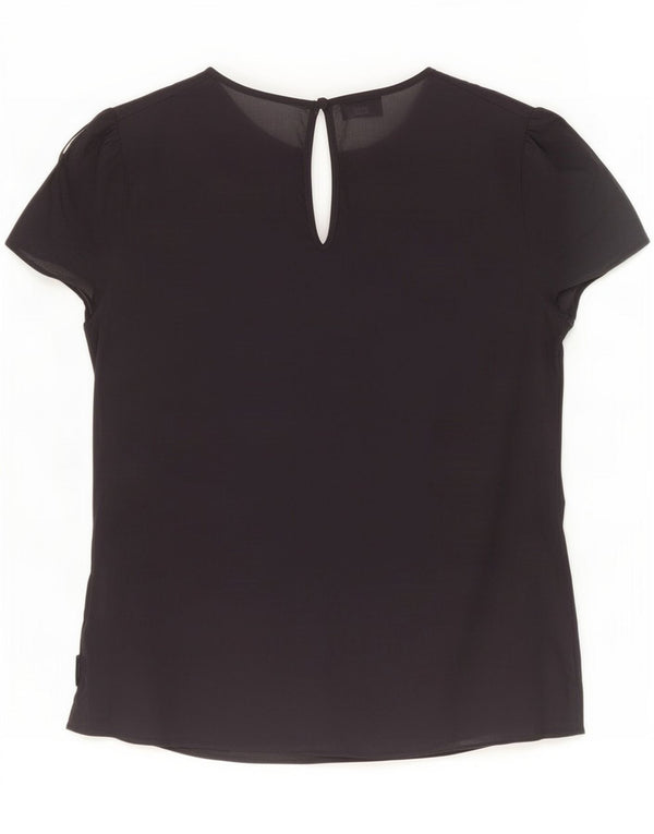 Armani Womens Blouse Top EU 38 Medium Navy Blue Cotton