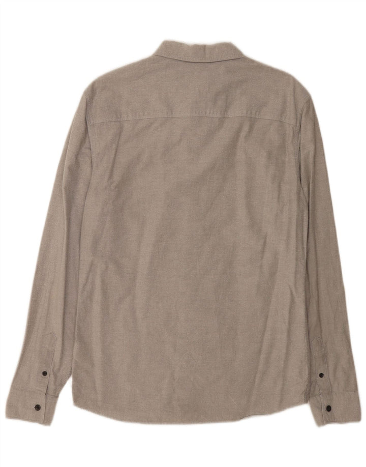 All Saints Mens Shirt Small Grey Cotton