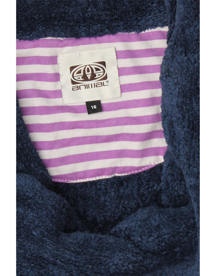 ANIMAL Womens Roll Neck Fleece Jumper UK 18 XL Navy Blue Polyester