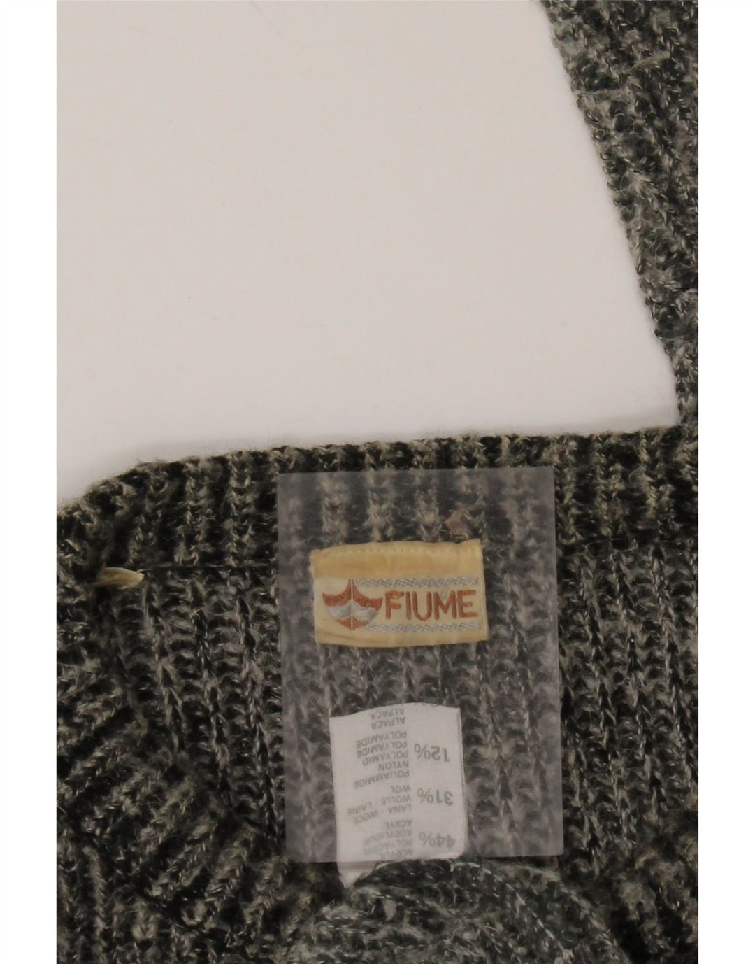 FIUME Mens Crew Neck Jumper Sweater 2XL Grey Colourblock Acrylic