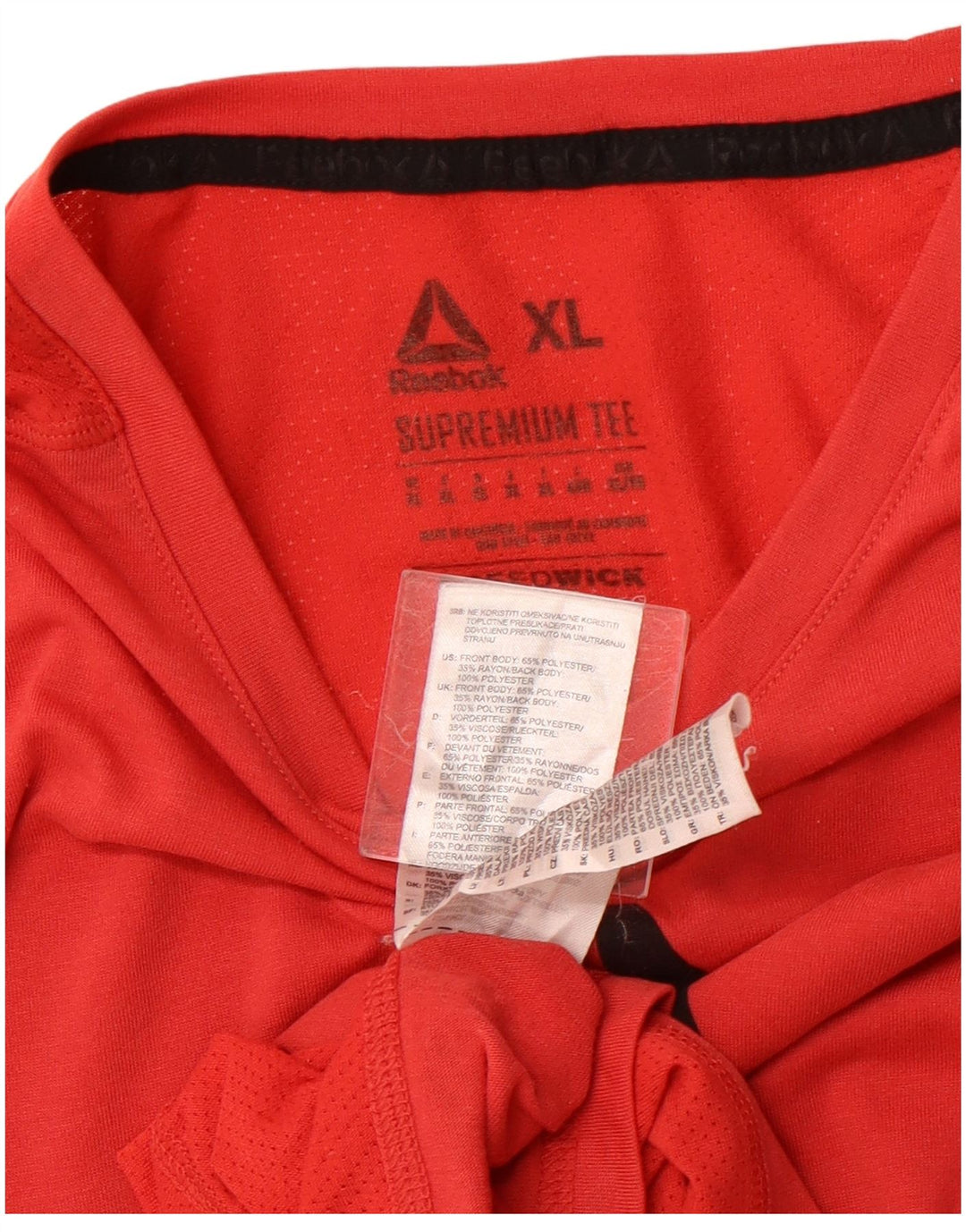 REEBOK Mens Graphic T-Shirt Top XL Red Polyester Sports