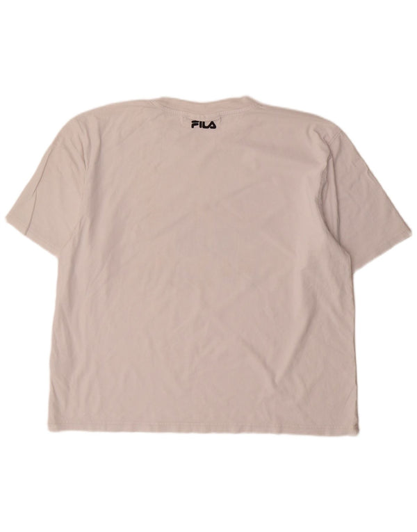 Fila Mens Duke Graphic T-Shirt Top Large White Cotton