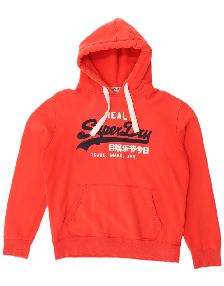 SUPERDRY Mens Real Graphic Hoodie Jumper XL Red Cotton