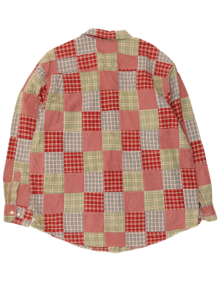 Eddie Bauer Womens Flannel Shirt UK 16 Large Multicoloured Patchwork Cotton