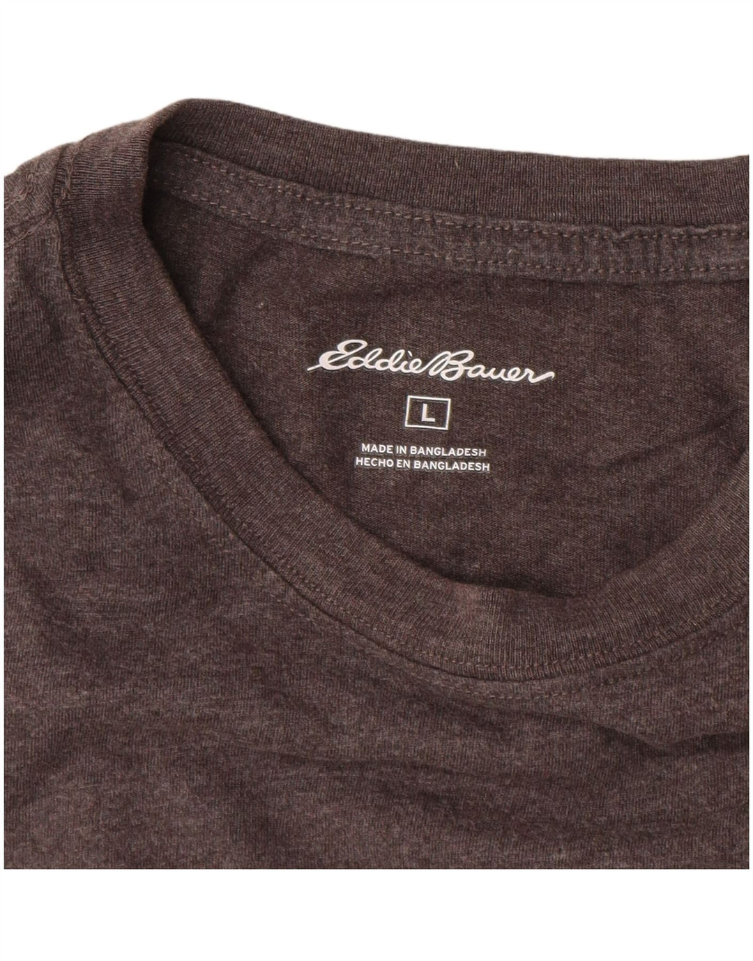 EDDIE BAUER Mens Top Long Sleeve Large Grey Cotton