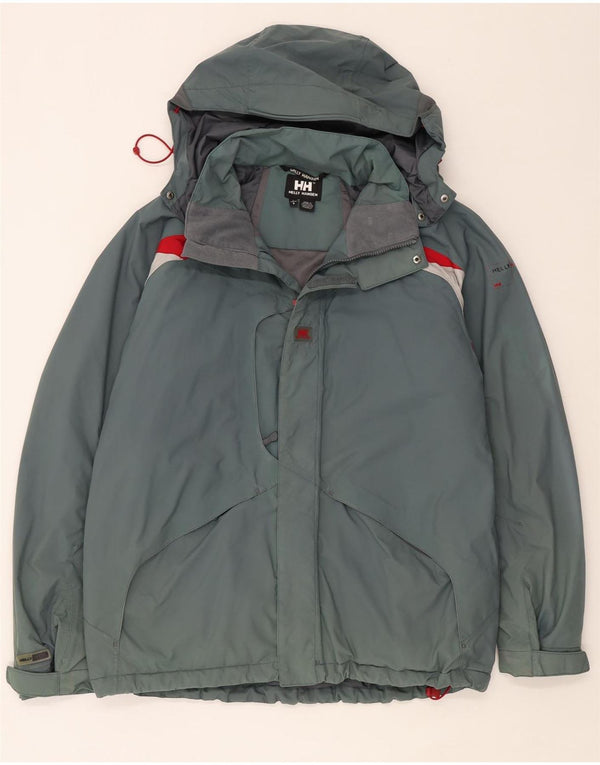 Helly Hansen Mens Hooded Windbreaker Jacket UK 40 Large Blue Colourblock