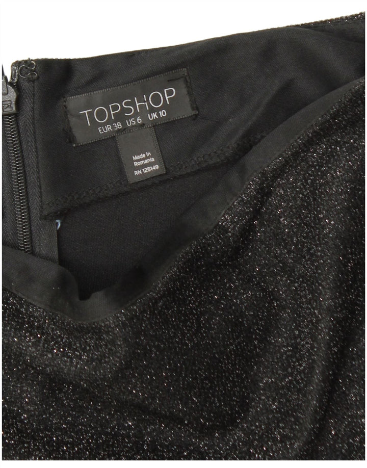 TOPSHOP Womens Mini Skirt UK 10 Small W28  Black Polyester