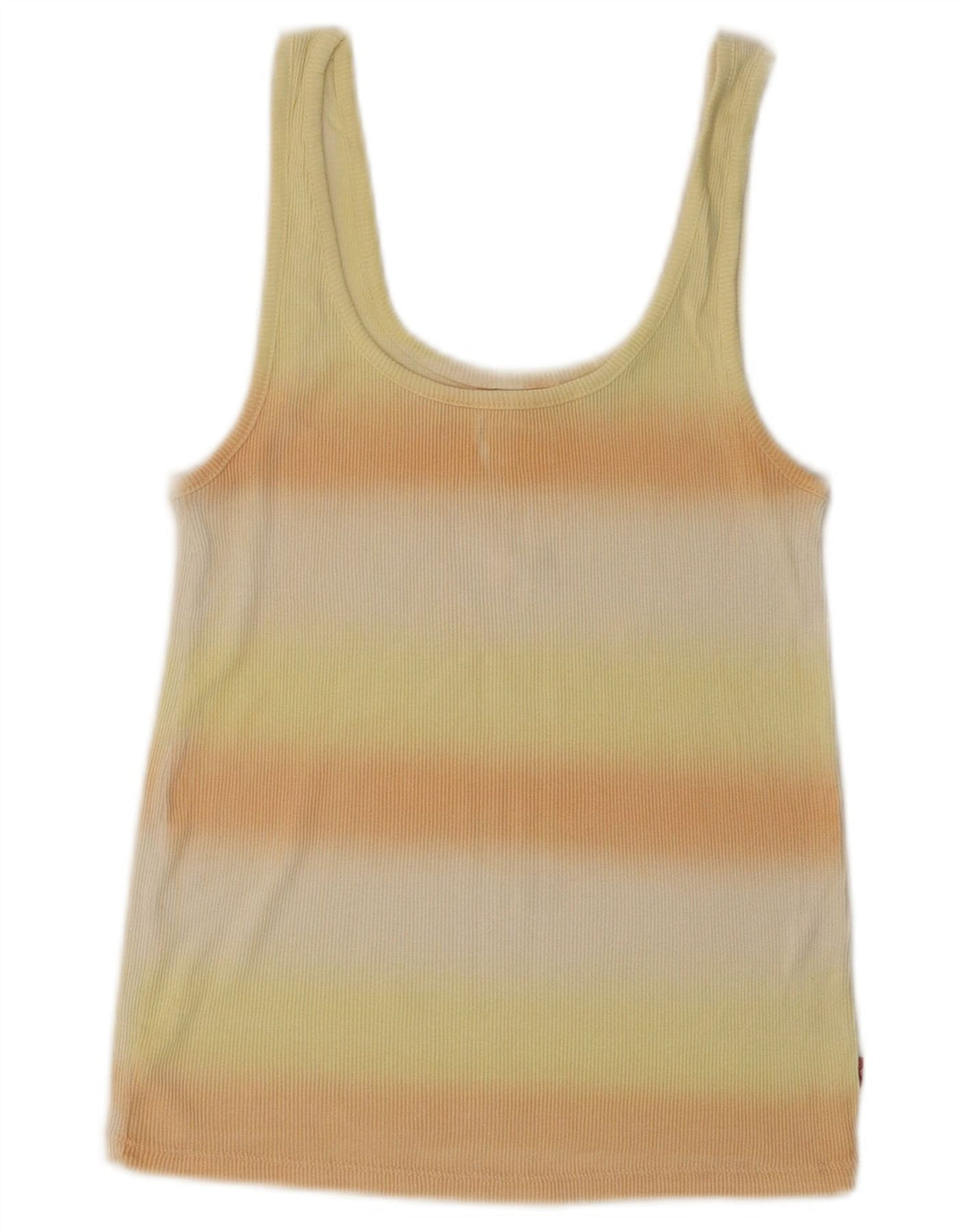 LEVI'S Womens Crop Vest Top UK 8 Small Yellow Striped
