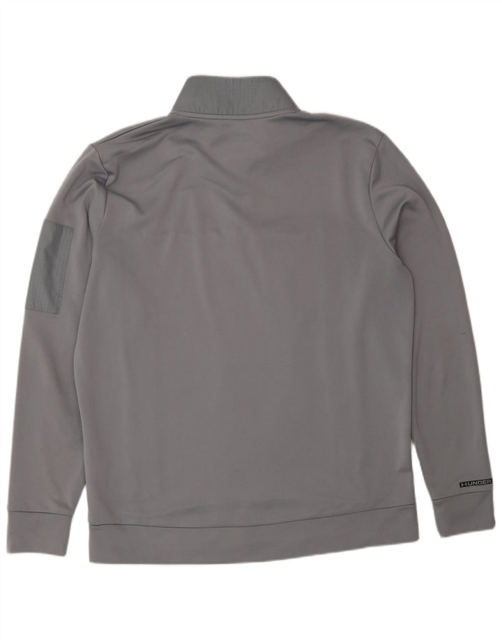 Under Armour Mens Zip Neck Sweatshirt Jumper Medium Grey Polyester