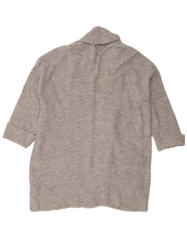 Jack Wills Womens Oversized Longline Cardigan Sweater UK 12 Medium Grey