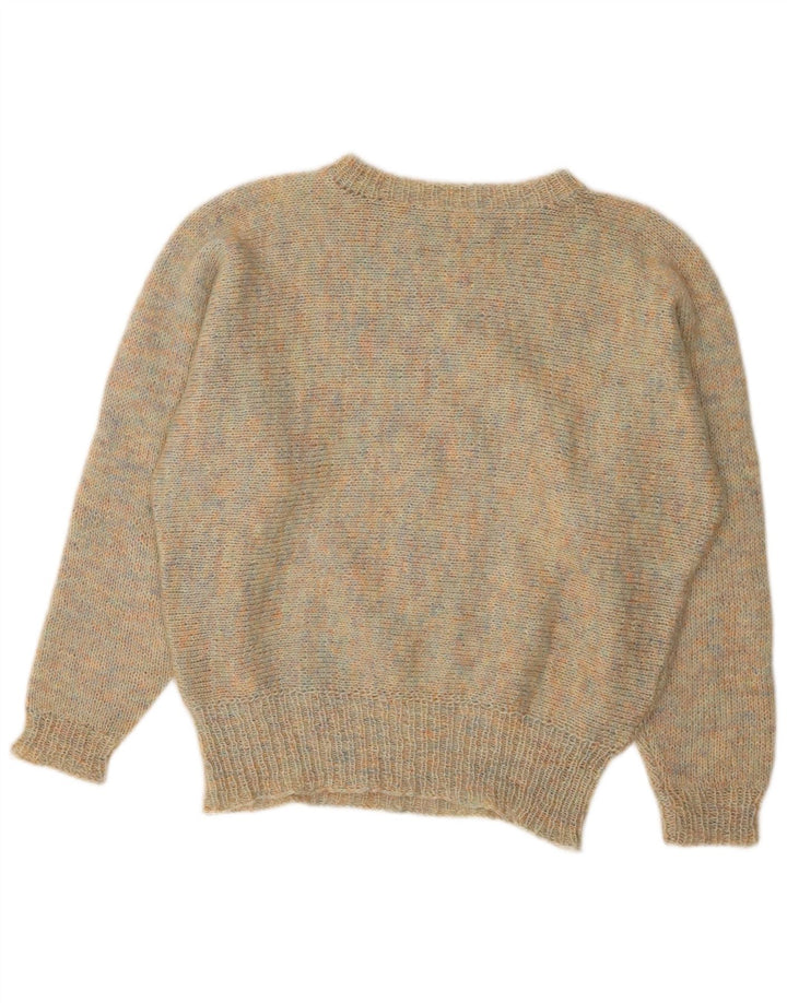 VINTAGE Womens Boat Neck Jumper Sweater UK 14 Large Multicoloured Flecked