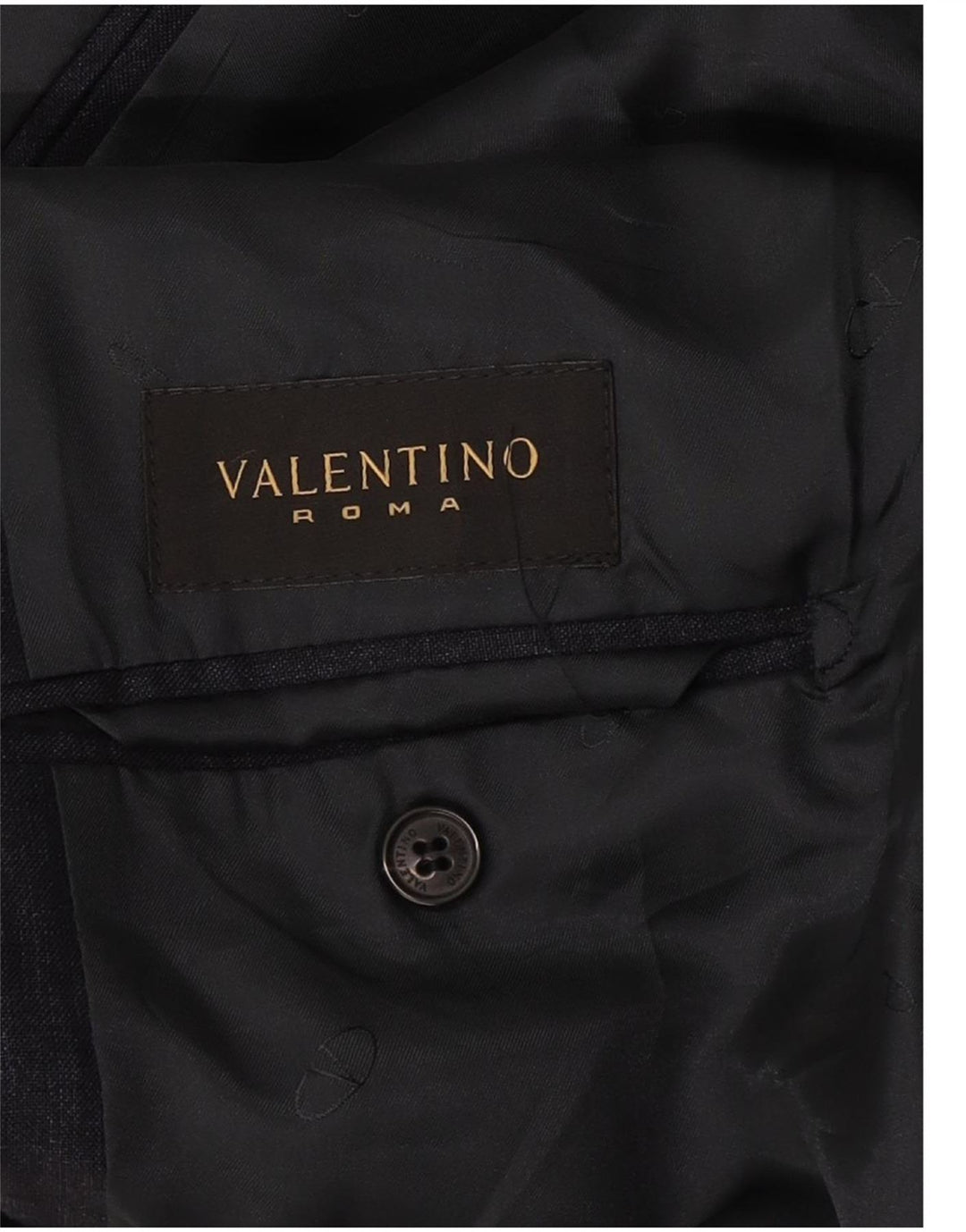 Valentino Mens 3 Button Blazer Jacket IT 54 2XL Navy Blue Linen