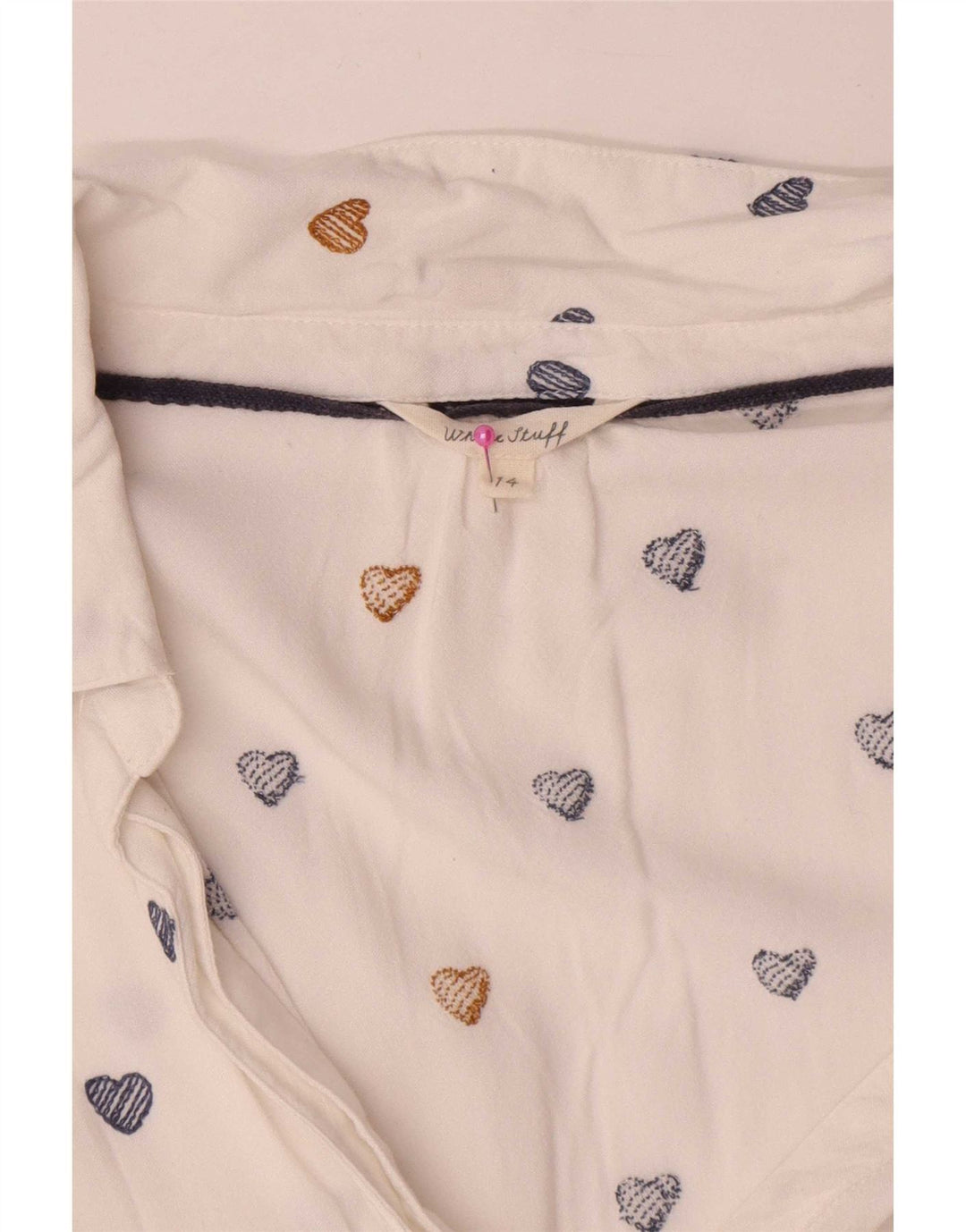 White Stuff Womens Abstract Pattern Long Sleeve Blouse Top UK 14 Large