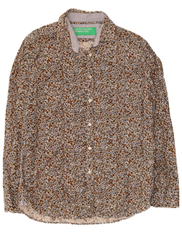 Benetton Mens Shirt XL Multicoloured Floral Cotton