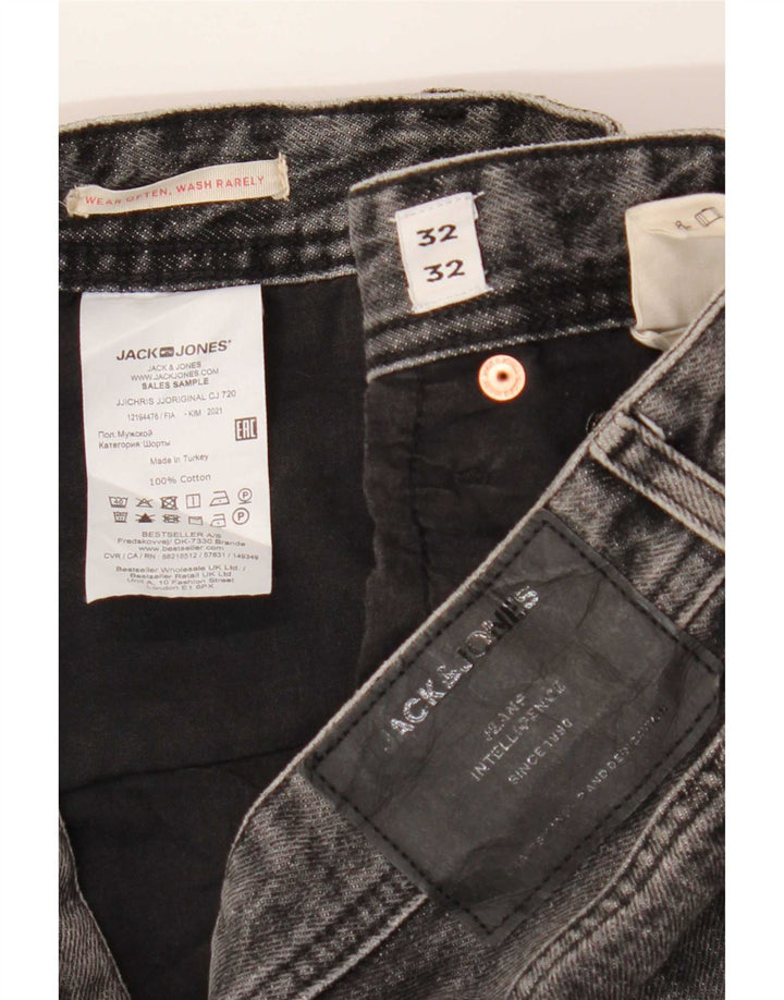Jack & Jones Mens Straight Jeans W32 L32 Grey Cotton