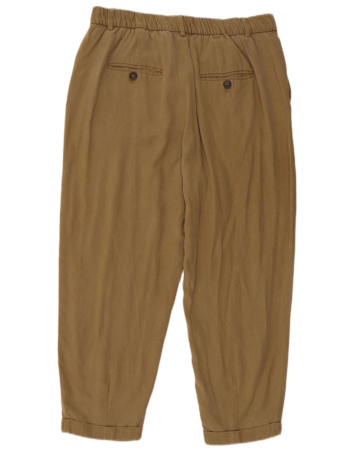 Zara Womens Pegged Cropped Trousers Medium W28 L23 Brown