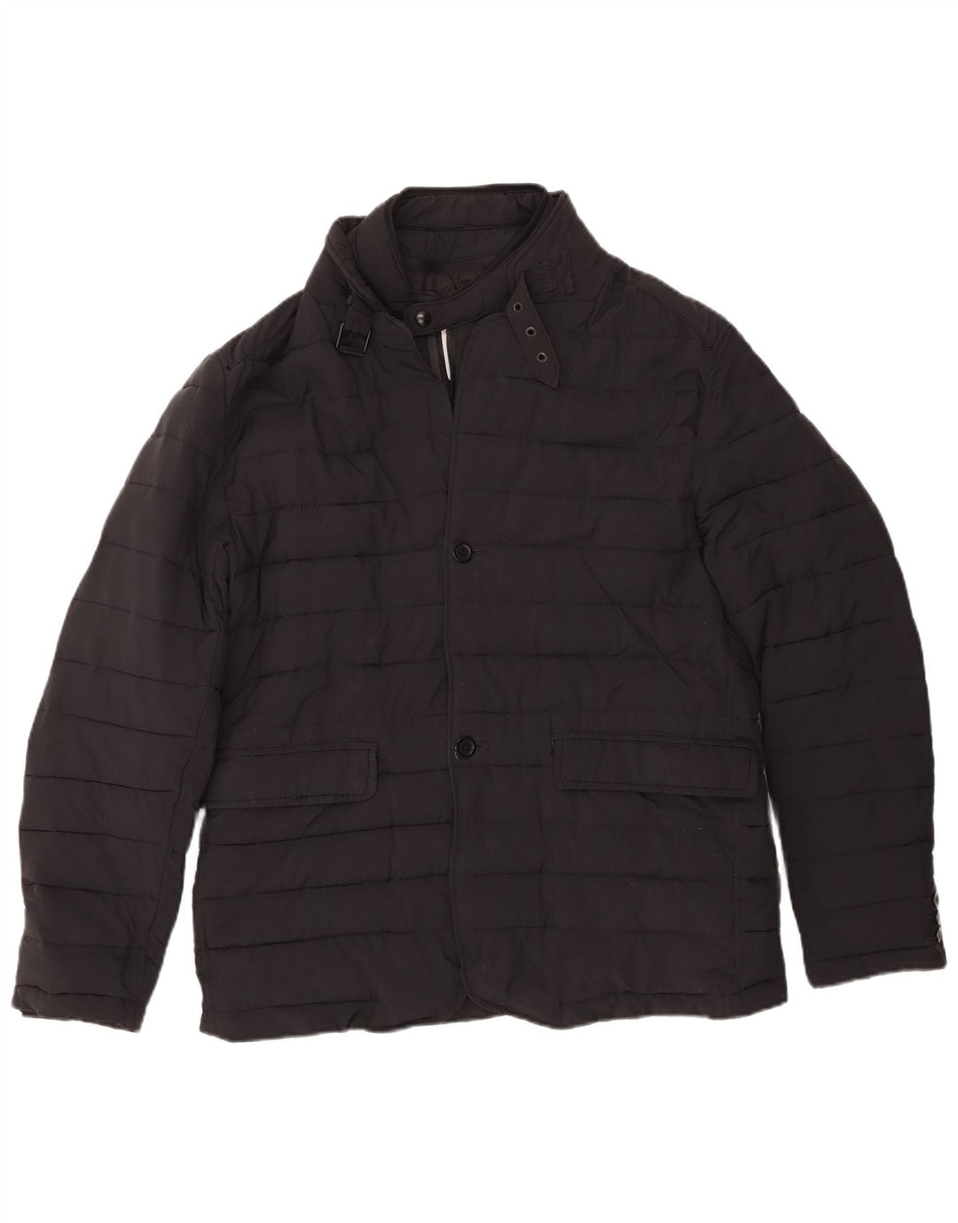 Zara Mens Padded Jacket UK 40 Large Black Polyester