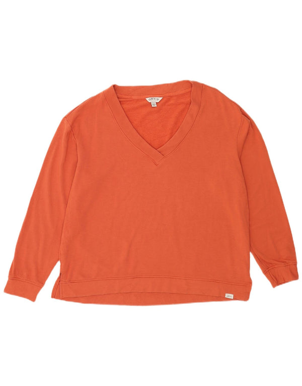 Orvis Womens Oversized Sweatshirt Jumper UK 16 Large Orange Modal