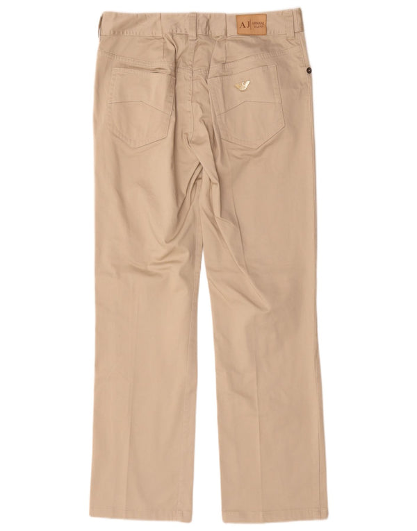 Armani Womens Straight Casual Trousers W30 L29 Beige Cotton