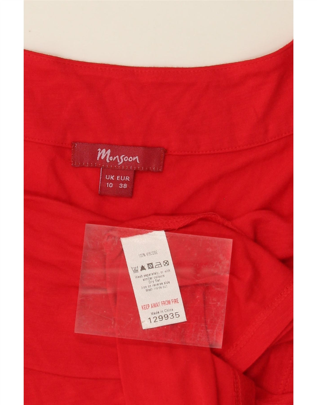 MONSOON Womens T-Shirt Top UK 10 Small Red Viscose