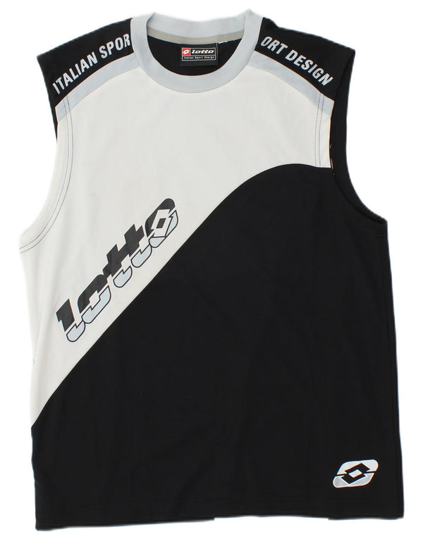 Lotto Mens Graphic Vest Top Medium Black Colourblock