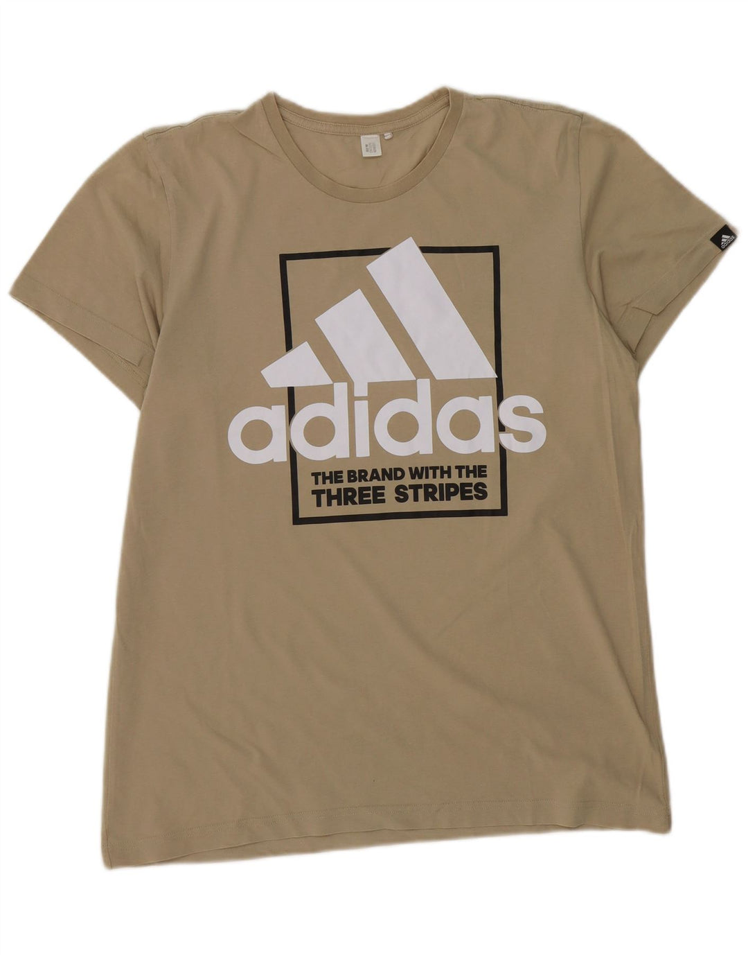 Adidas Mens Graphic T-Shirt Top Large Beige