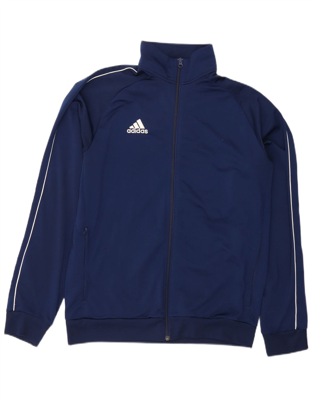 Adidas Mens Tracksuit Top Jacket Large Navy Blue Polyester