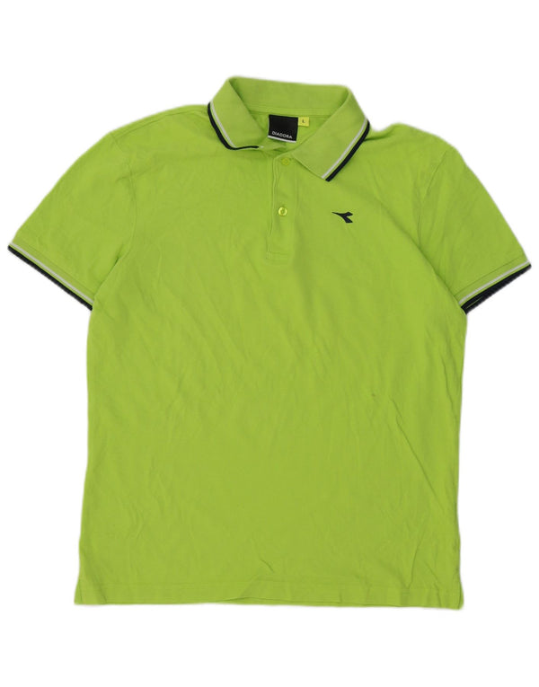 Diadora Mens Polo Shirt Large Green Cotton