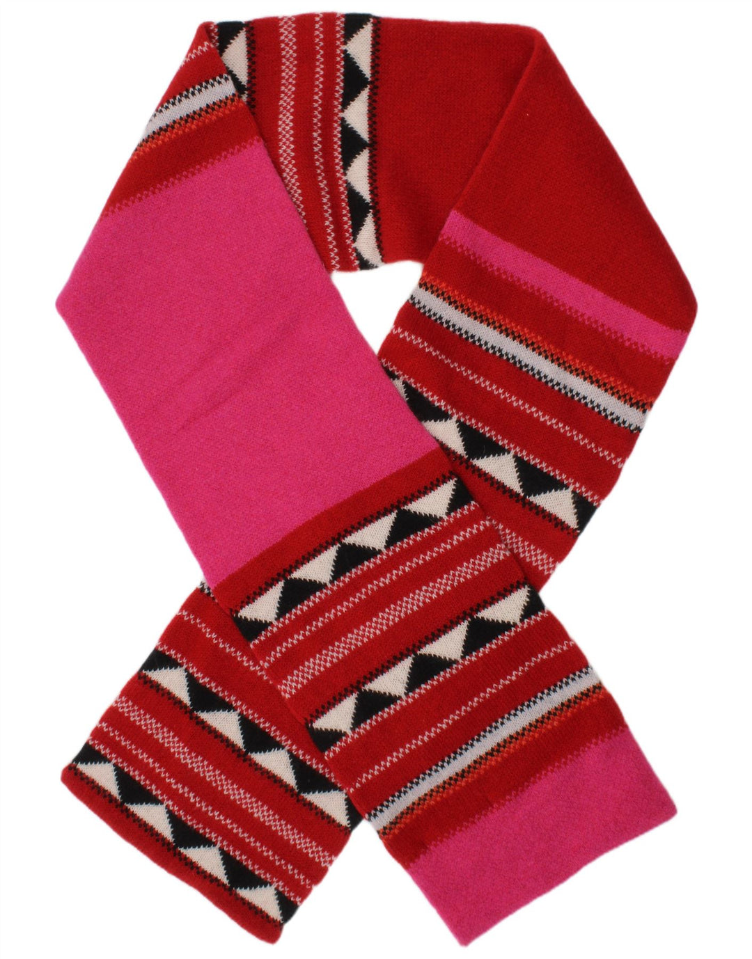 GREEN GROVE Womens Knit Rectangle Scarf One Size Multicoloured Geometric