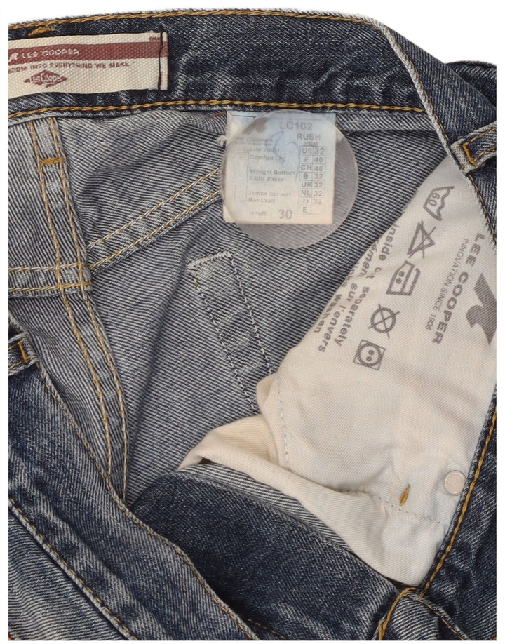 Lee Mens Straight Jeans W32 L30 Blue Cotton