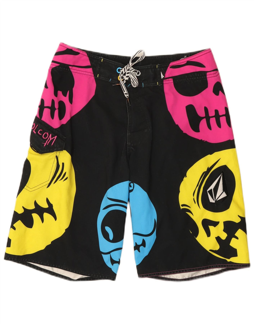 Volcom Mens Graphic Swimming Shorts Medium Black Polyester