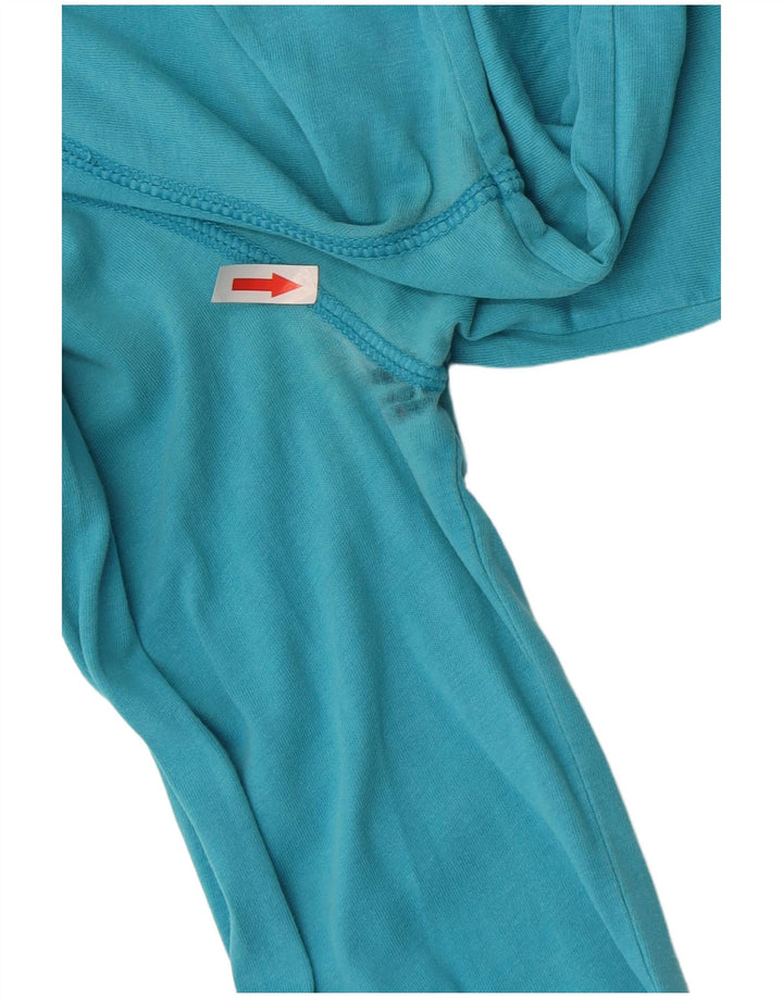 Hollister Womens Top Long Sleeve UK 10 Small Blue Cotton