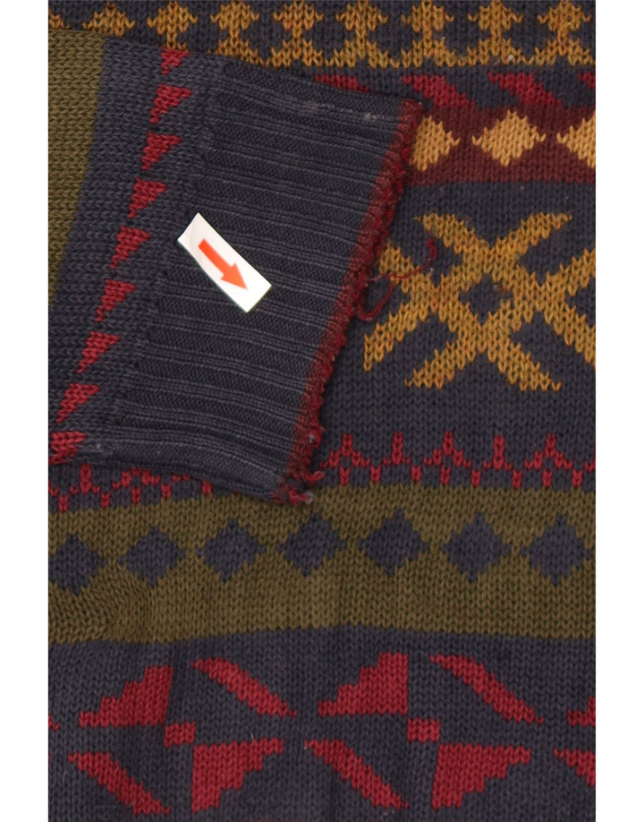 Marks & Spencer Mens Crew Neck Jumper Sweater Large Multicoloured Geometric
