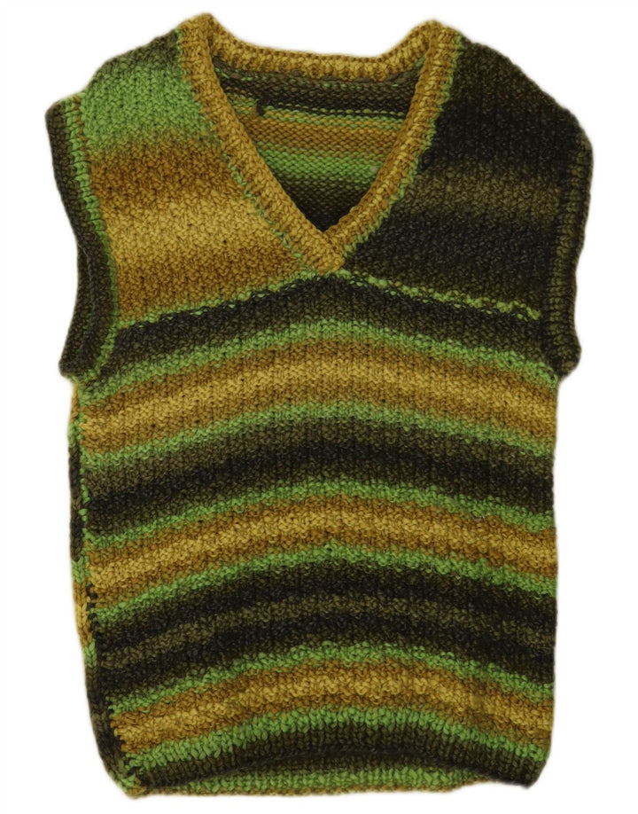 Vintage Mens Vest Tank Top Medium Multicoloured Striped