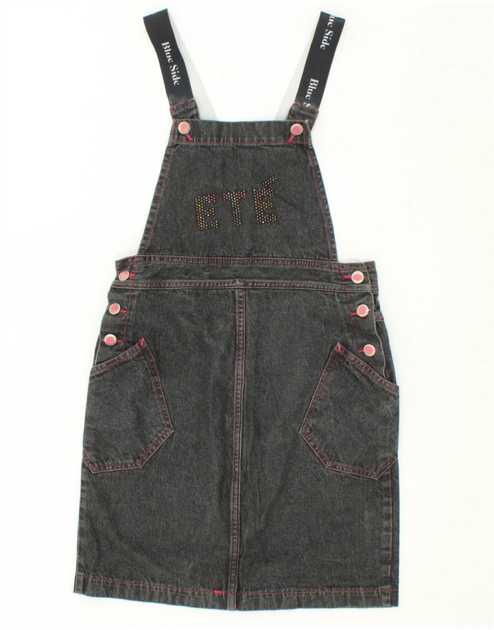 BLUE SIDE Womens Graphic Dungarees Denim Skirt IT 42 Medium W26  Grey Vintage Blue Side and Second-Hand Blue Side from Messina Hembry 