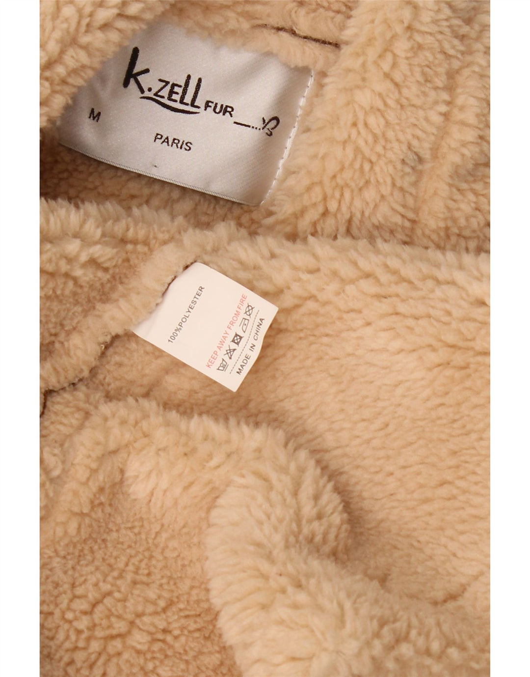 K. ZELL Womens Loose Fit Sherpa Overcoat UK 14 Medium Brown Geometric