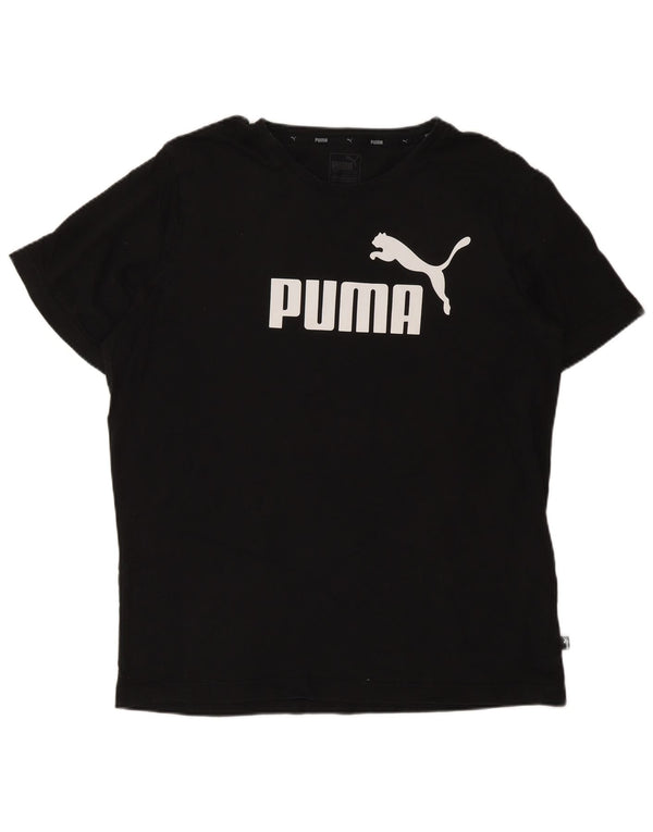 PUMA Mens Graphic T-Shirt Top Large Black Cotton