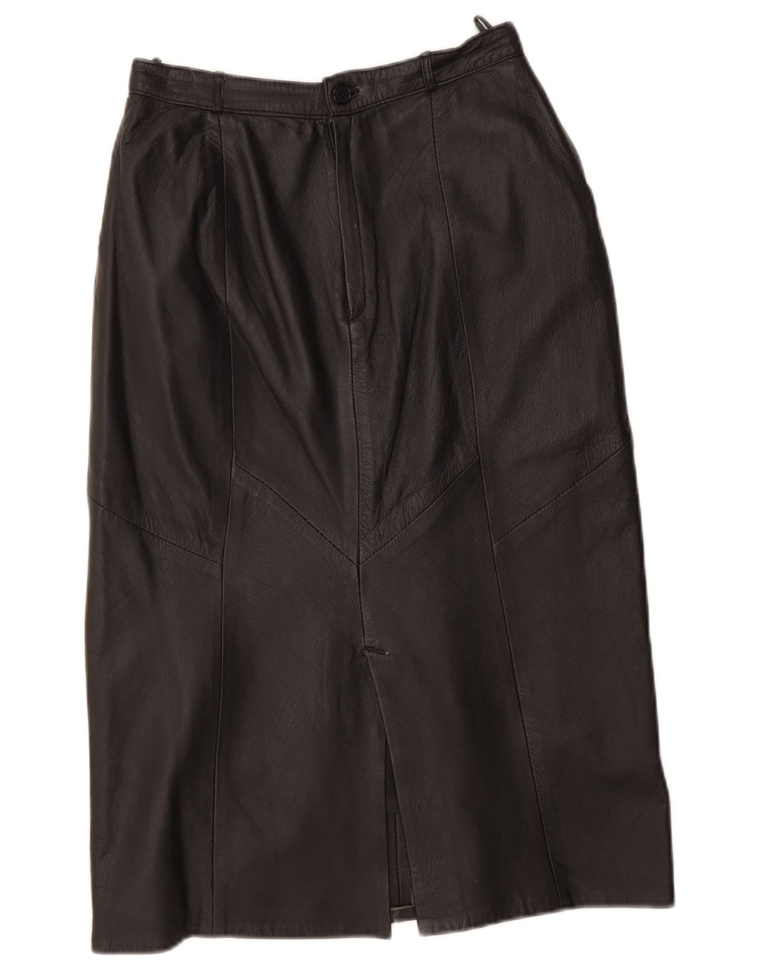 Vintage Womens Leather Skirt EU 40 Medium W29 Black Leather