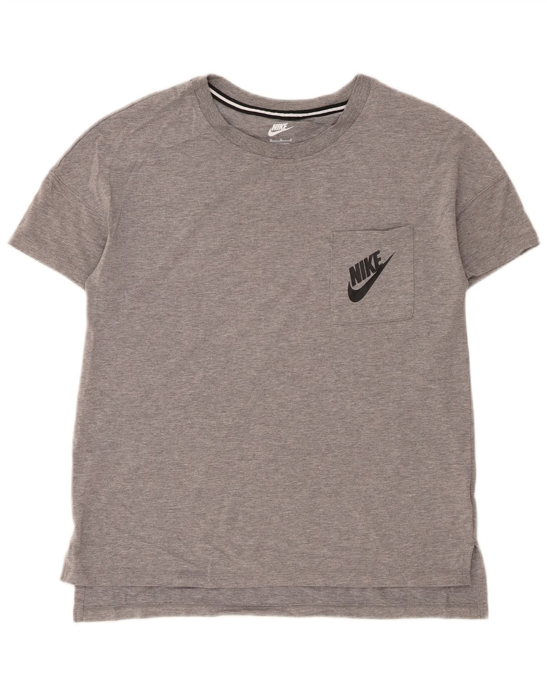 Nike Womens T-Shirt Top UK 14 Medium Grey Flecked Modal